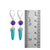 Sterling Silver Earring With Anethyst Round Cab, Turquoise Tongue