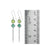 Sterling Silver Earring With Peridot Round Facet, Green Quartz Square Facet