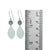 Sterling Silver Earring With Green Quartz Round Facet, Sea Glass Aqua