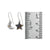 Sterling Silver Earring With Gallaxy Star Moon Component, Amethyst Round