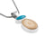 Sterling Silver Pendant With Turqouise Oval, Fossil Ivory Medium