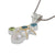 Silver Pendant With Star Component, Green Topaz, Peridot, Blue Topaz, & Pearl Round