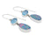 Silver Earring With Blue Topaz Oval & Opal Free Form