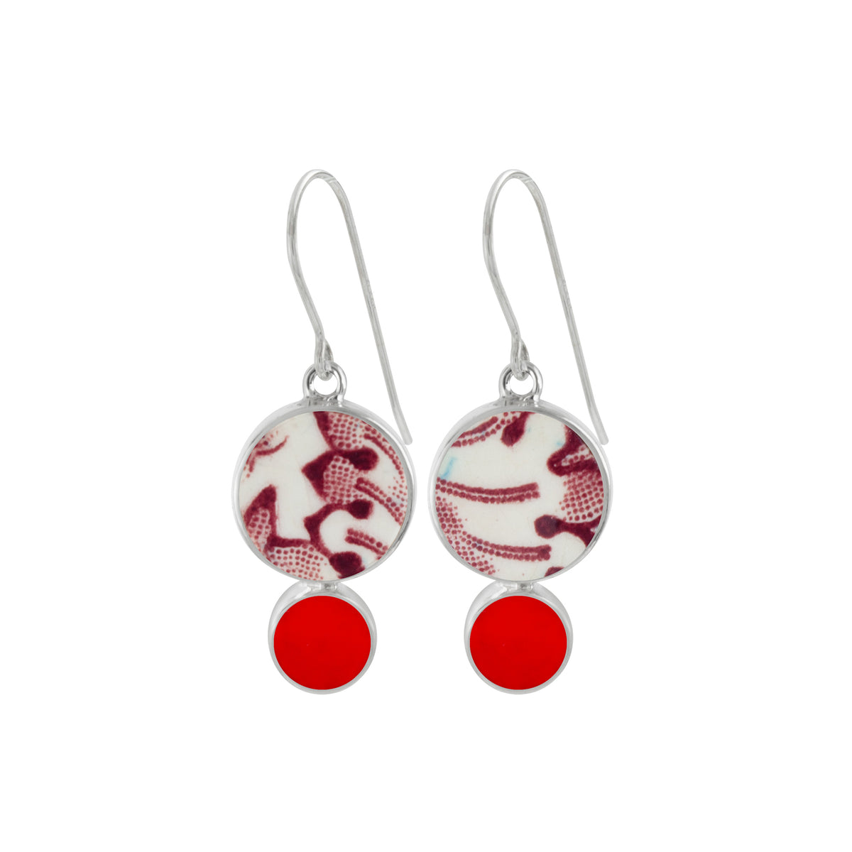 VINTAGE POTTERY &amp; SEA GLASS EARRINGS