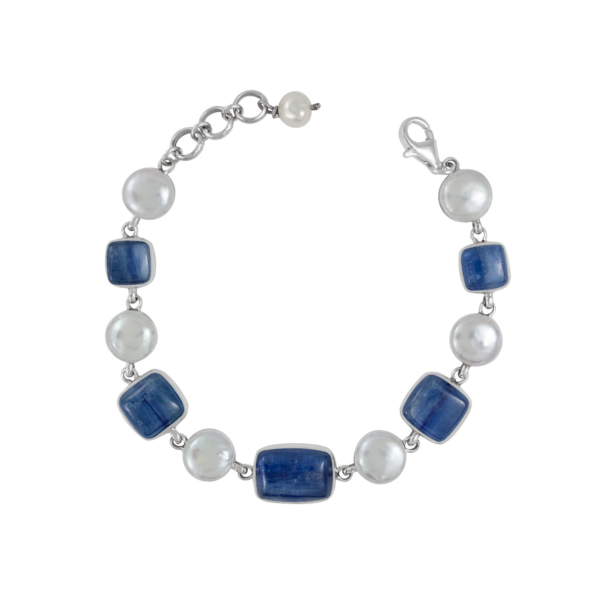 Sterling Silver Bracelet With Pearl And Kynite