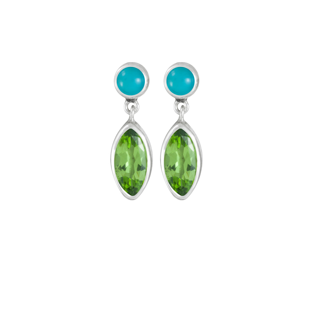 Simply Elegant Turquoise and Peridot Earring
