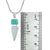 Sterling Silver Pendant With Turquoise Rectangle, Sea Glass Aqua Drop
