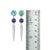 Sterling Silver Earring With Round Turquoise And Amethyst Cabison
