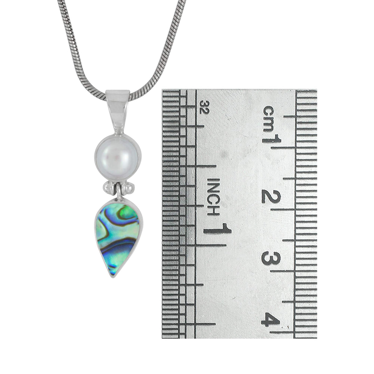 Sterling Silver Pendant With Round Stone, Pear Stone
