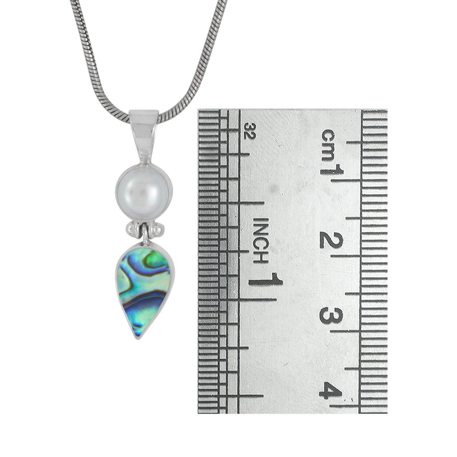 Sterling Silver Pendant With Round Stone, Pear Stone