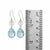 Sterling Silver Earring With Pearl Round, Blue Topaz Pear Brio Drop