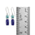 Sterling Silver Earring With Turquoise & Lapis Rectangle Cushion