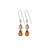 Sterling Silver Earring Hook With 2 Pear Stones