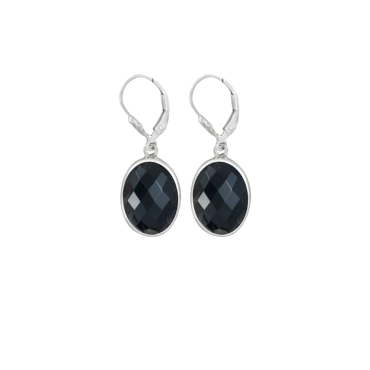 Sterling Silver Earring With Onyx Stone
