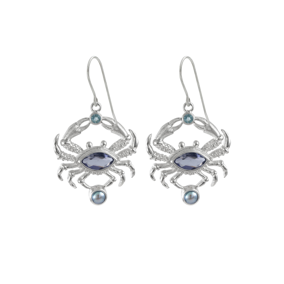 Blue Crab Earrings