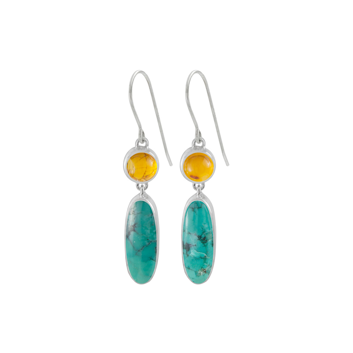 Amber &amp; Turquoise Earring