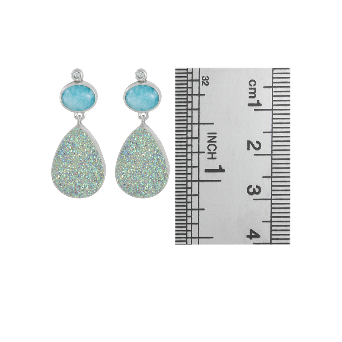 Simply Elegant Larimar &amp; Druze earrings