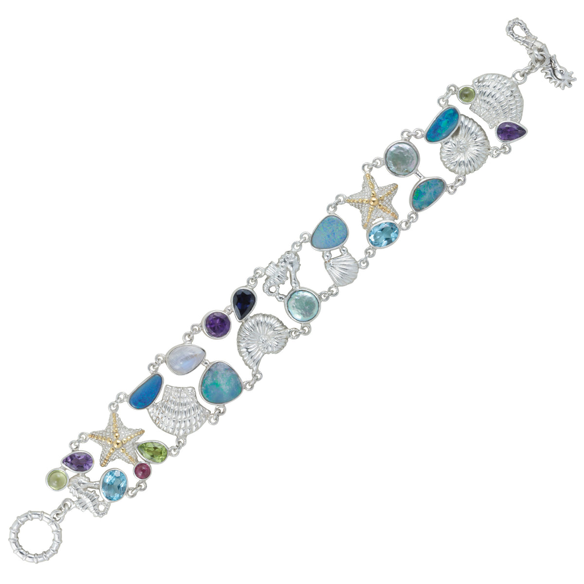 Sterling Silver Bracelet Raja Ampat Collections With Multi Stones