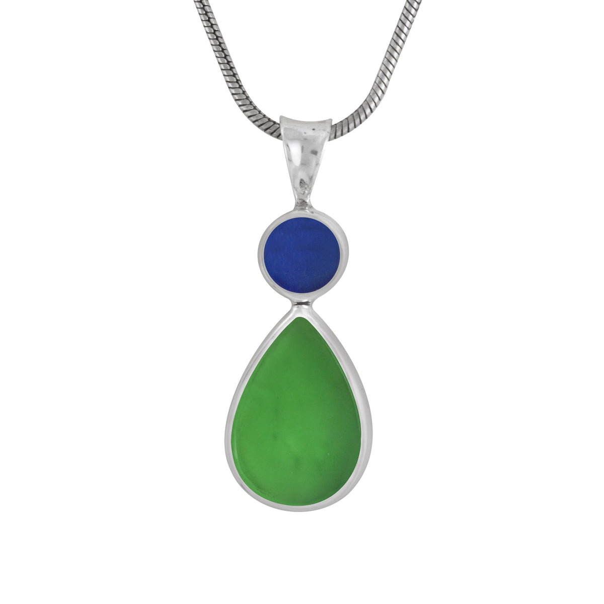 Genuine Sea Glass Silver Pendant