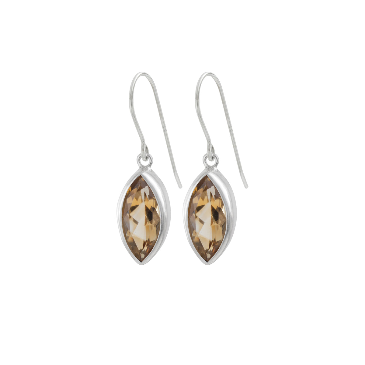 Sterling Silver Earring With Larimar Marqouise Drop