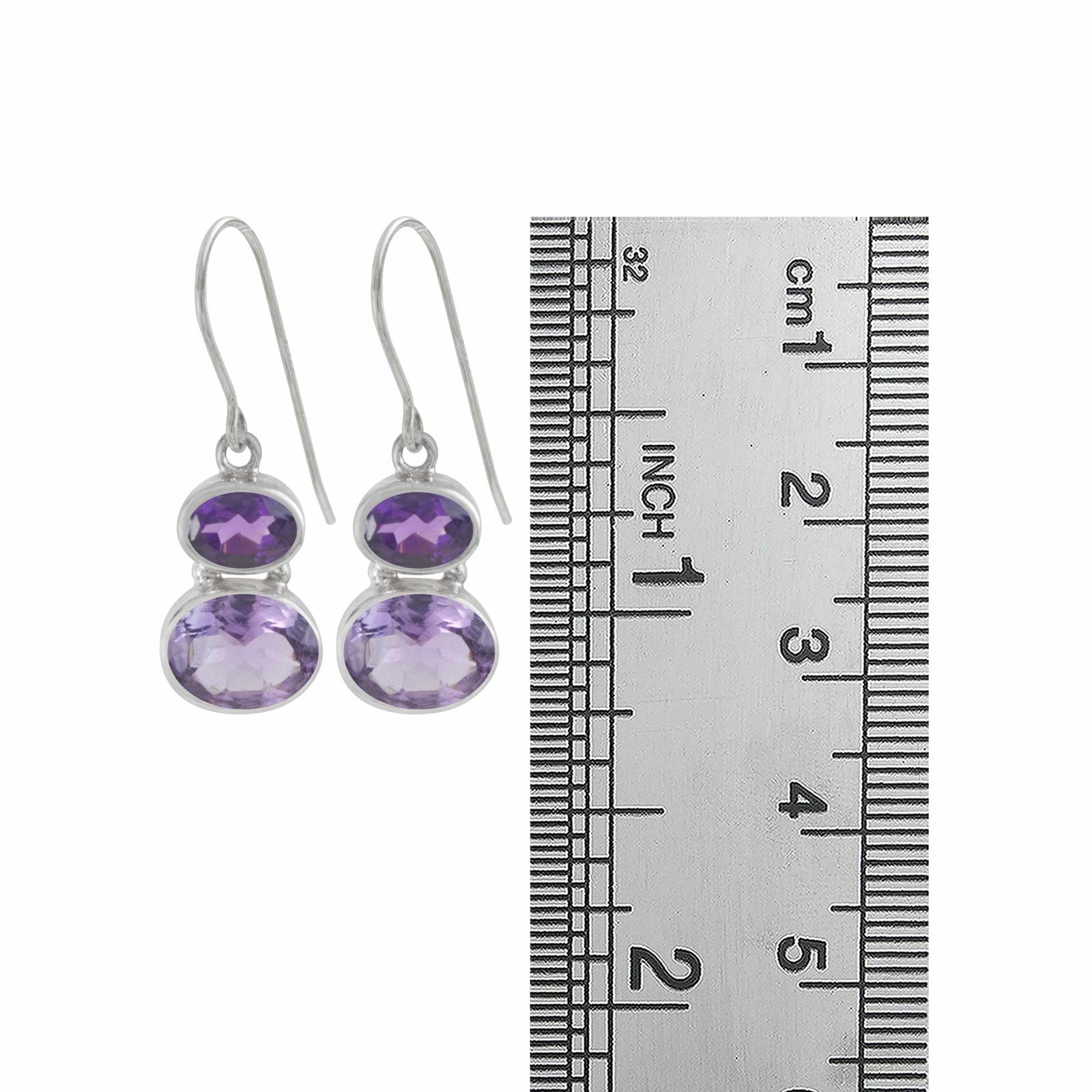 Simply elagant 2 tone Gem Stone Earring