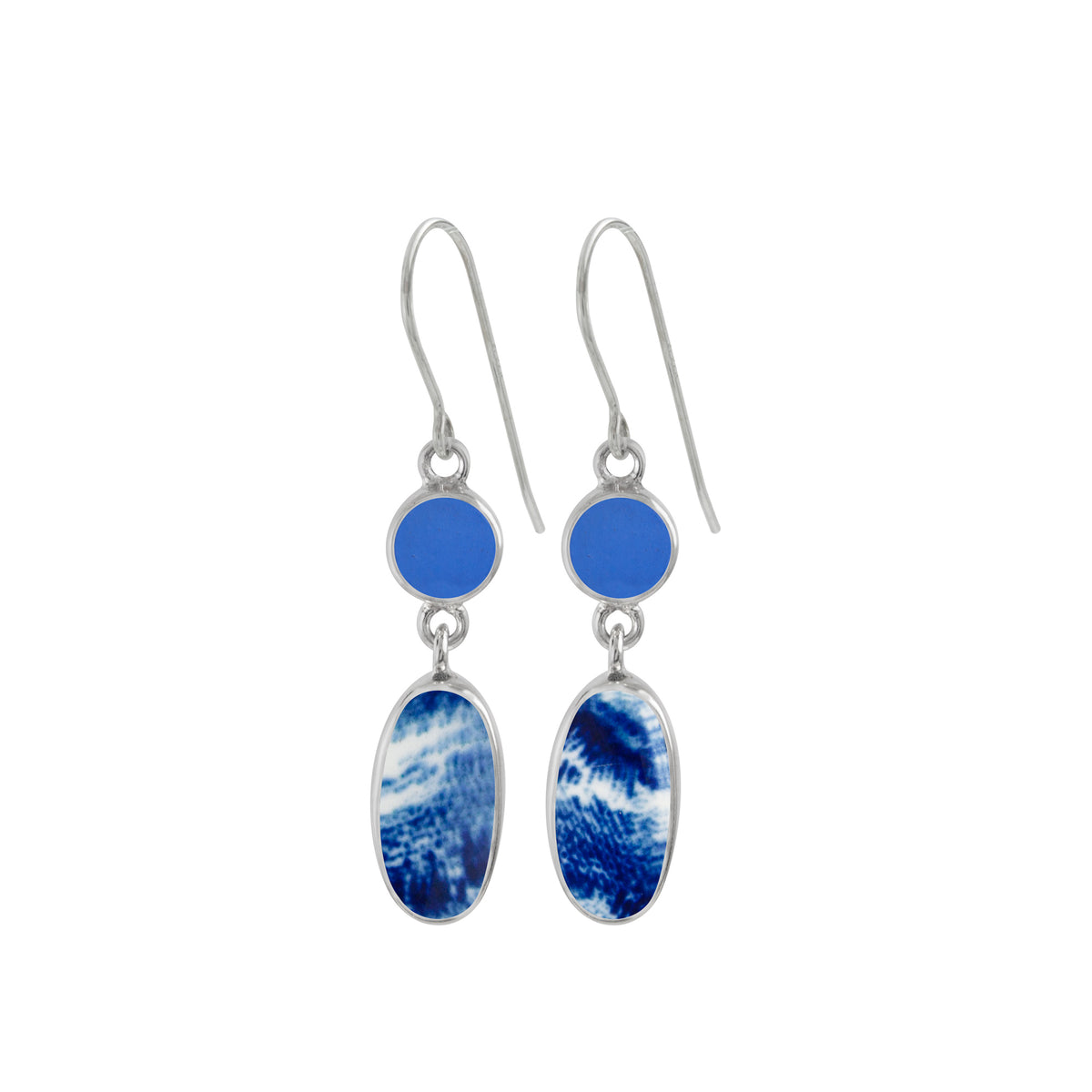 Vintage Pottery and Sea glass Earring