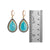 Sterling Silver Gold Dip Earring With Turquoise Pear