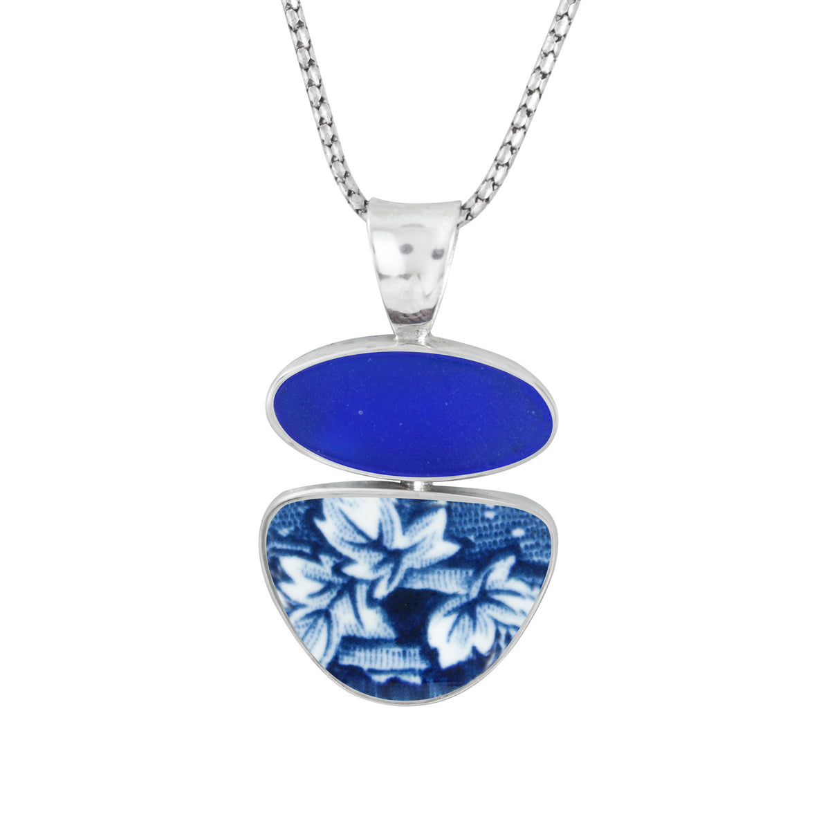 Pendant With Sea Glass And Pottery