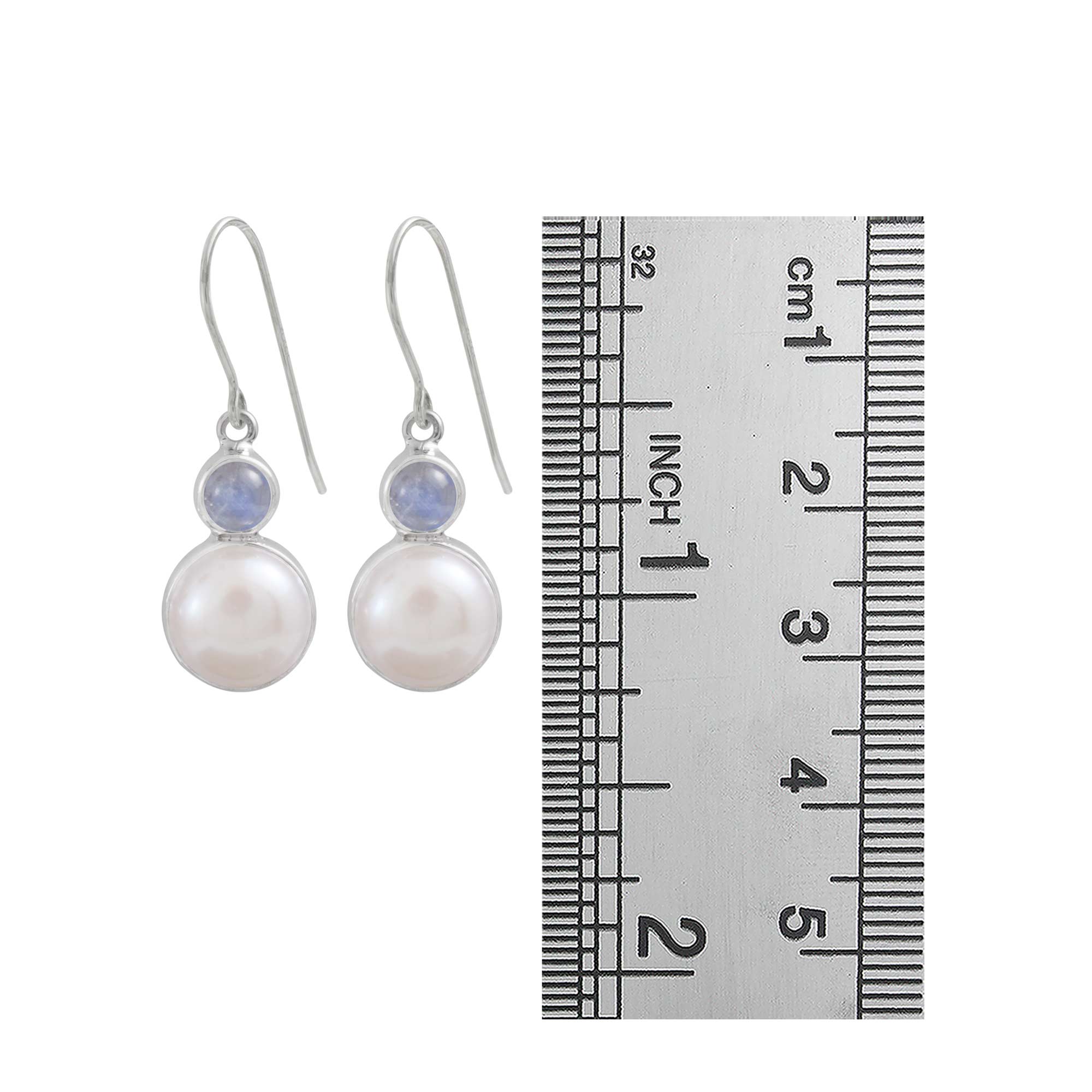 Rainbow Moonstone & Pearl Classic Earring