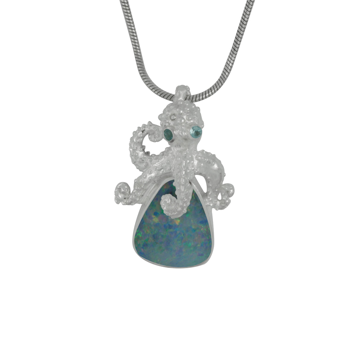 Sterling Silver Pendant With Opal Free Form