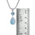Sterling Silver Pendant With Blue Topaz Oval, Larimar Pear Drop