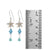 Sterling Silver Earring With Star Fish Coponent, Blue Topaz Diamond , Appatite Drop