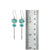 Sterling Silver Earring With 2 Turquoise Oval, And Silver Drop