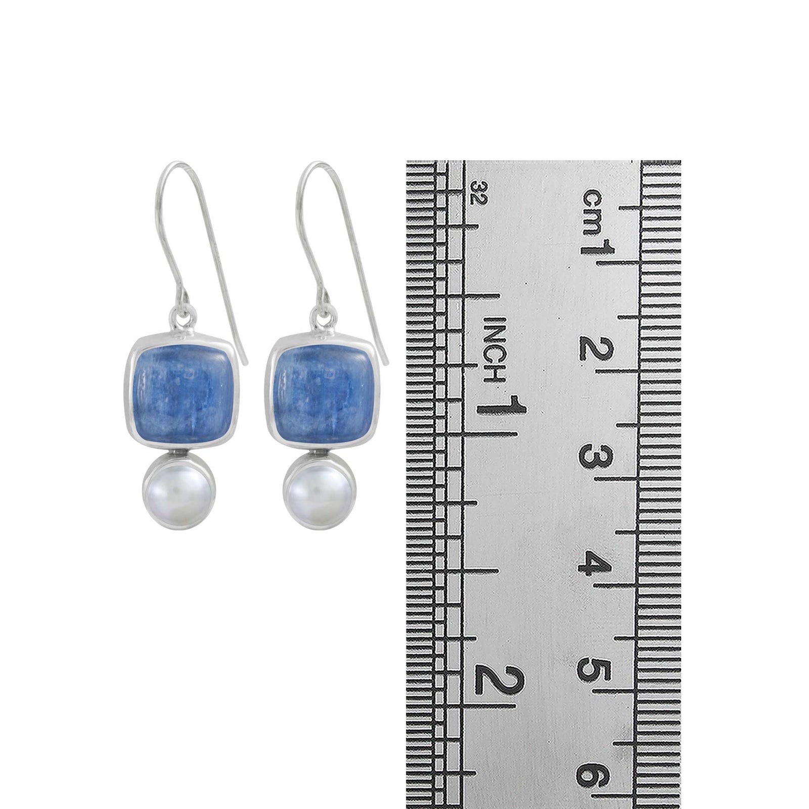 Kyanite & pearl Earrings