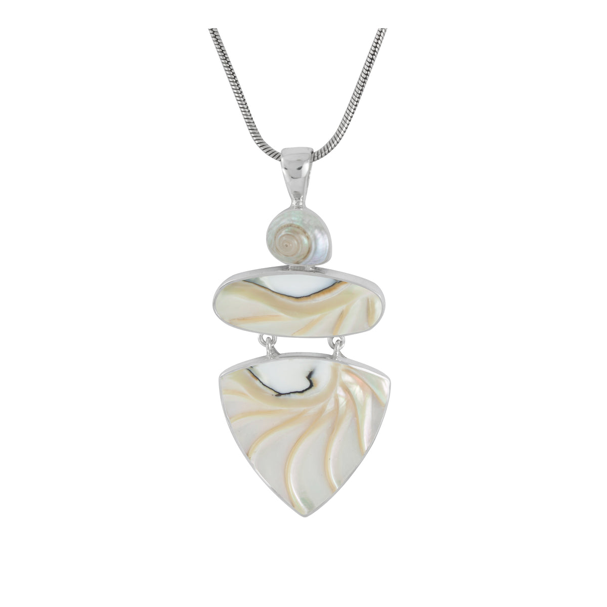 Nautilas Shell Pendant With Shell Malabar Turbos, Shell Nautilas