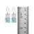 Sterling Silver Earring With Rainbow Moonstone Rectangle Cab, Larimar Square