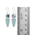Sterling Silver Earring With Turquoise Rectangle, Sea Glass Aqua Drop