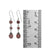 Sterling Silver Earring With Round Facet And Pear Garnet Stone