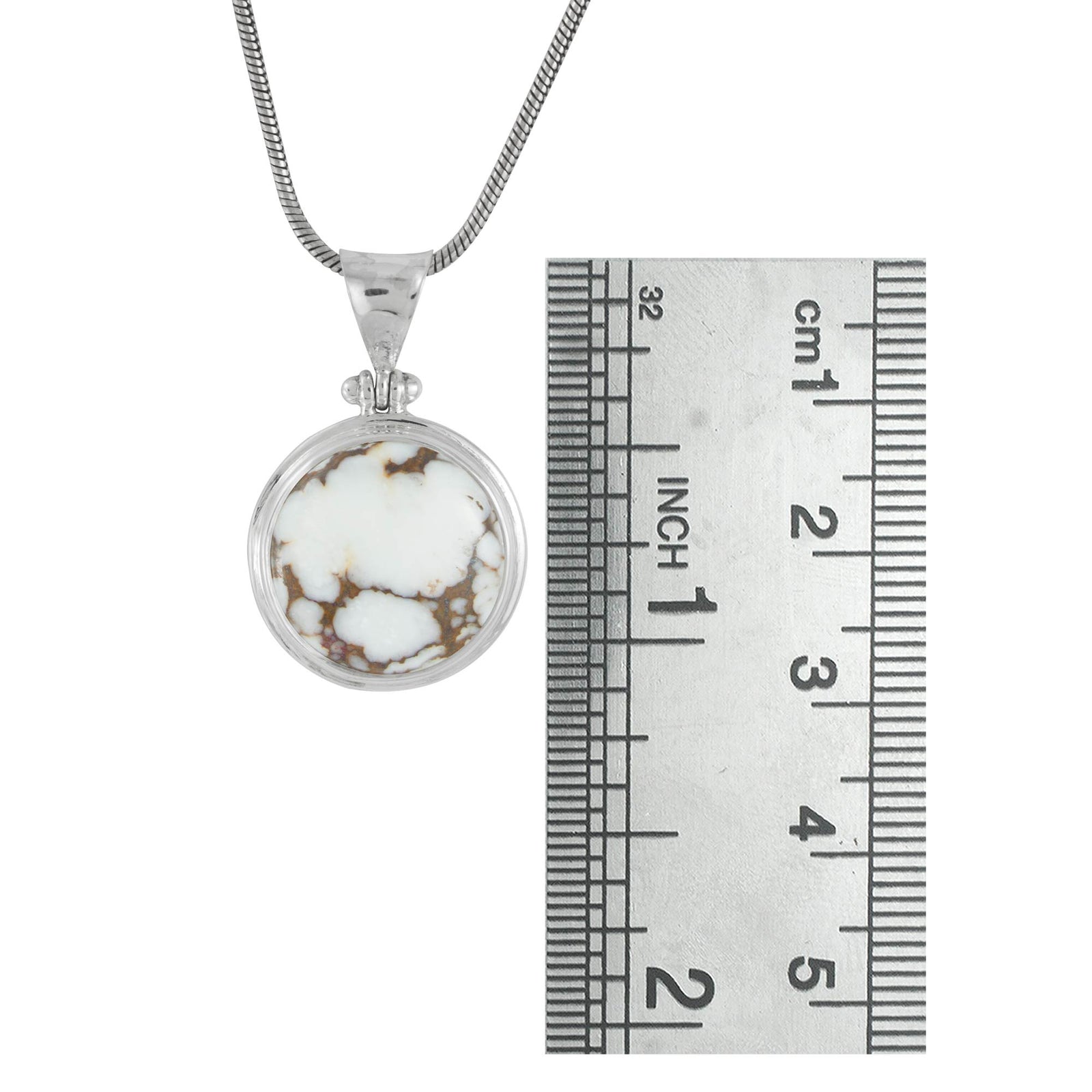 Sterling Silver Pendant With Iron Stone Round