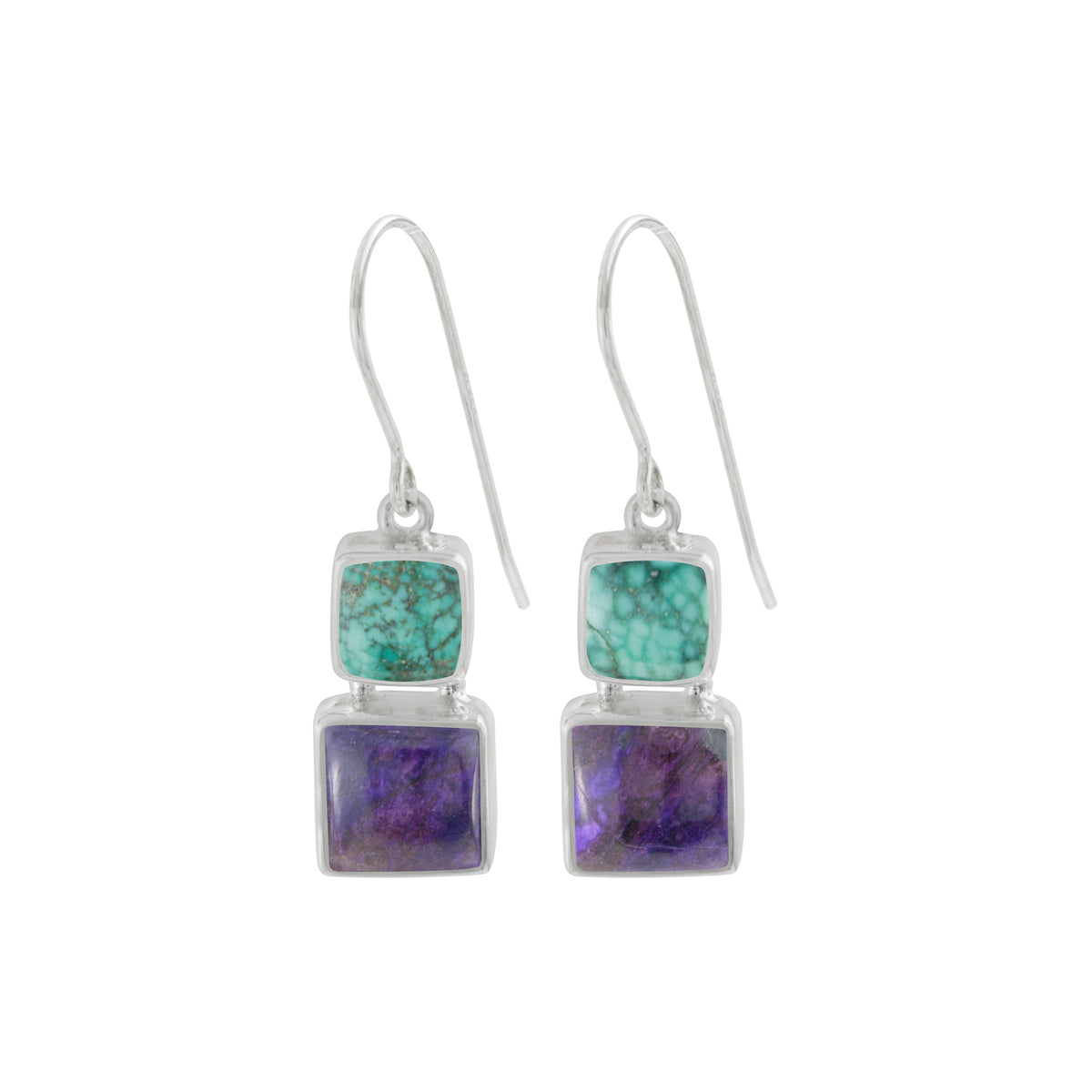 Gorgeous Turquoise and Sugilite Earrings