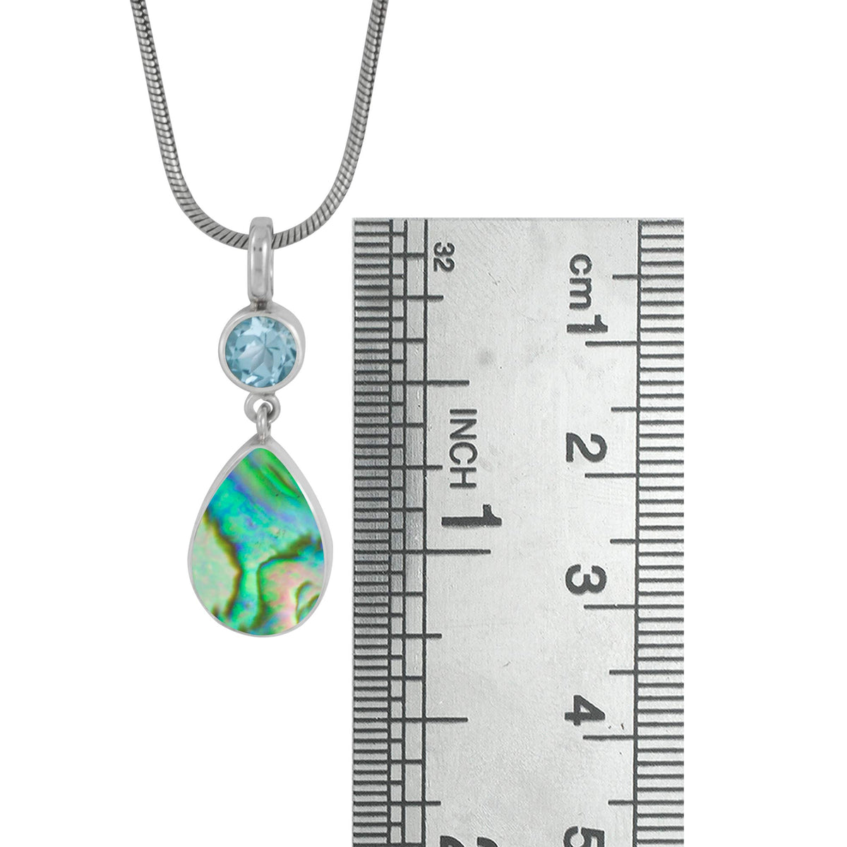 Simple &amp; Elagant Paua and Gem Stone Pendant