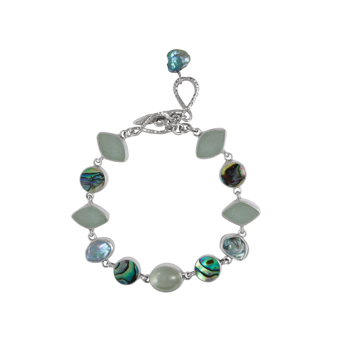 Exqusite Sea Glass &amp; Pearl Bracelet