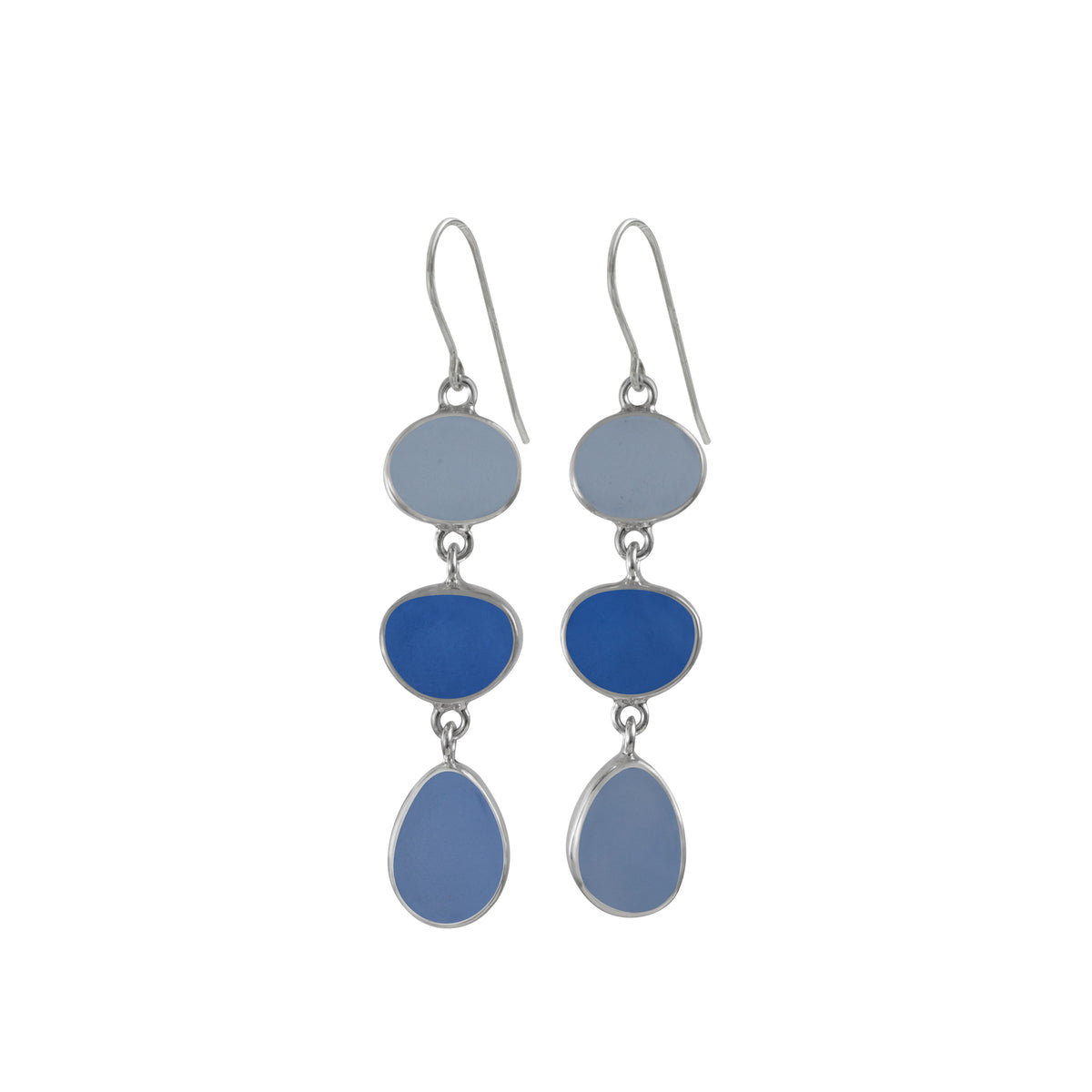 Silver Earring With Sea Glass
