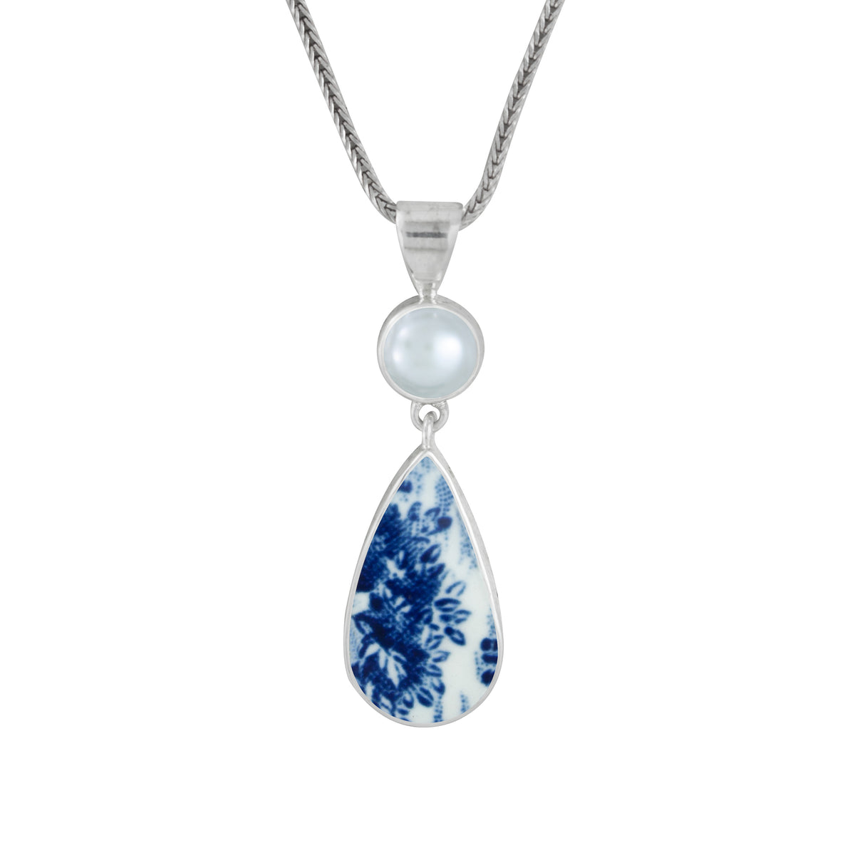 Pearl and Vintage Pottery Pendant