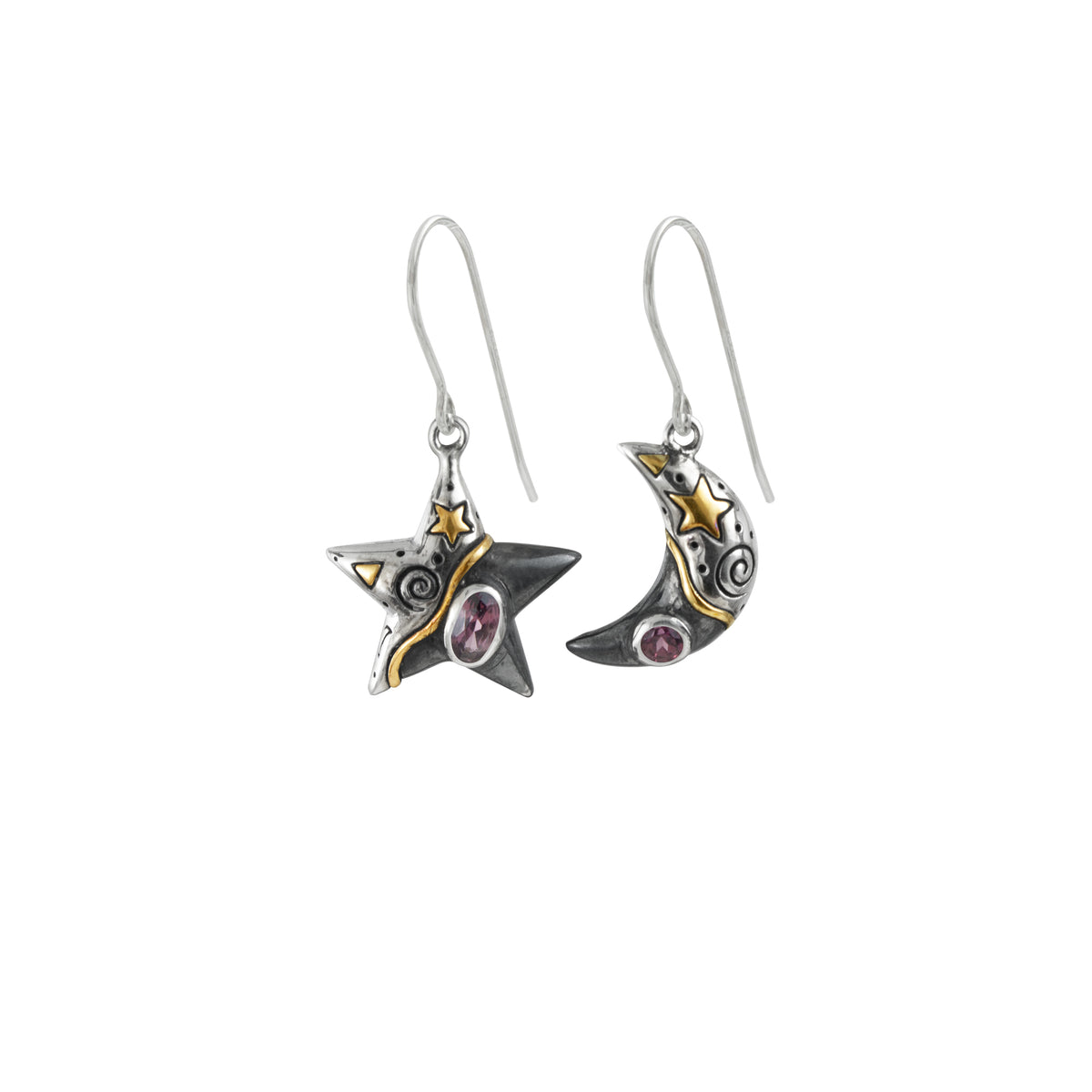 Crecent Moon And Star Earrings