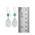 Sterling Silver Earring With Blue Topaz Square, Crystal Quartz Drop