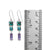 Sterling Silver Earring With 2 Turqouise Square And Amethyst Rectangle Facet