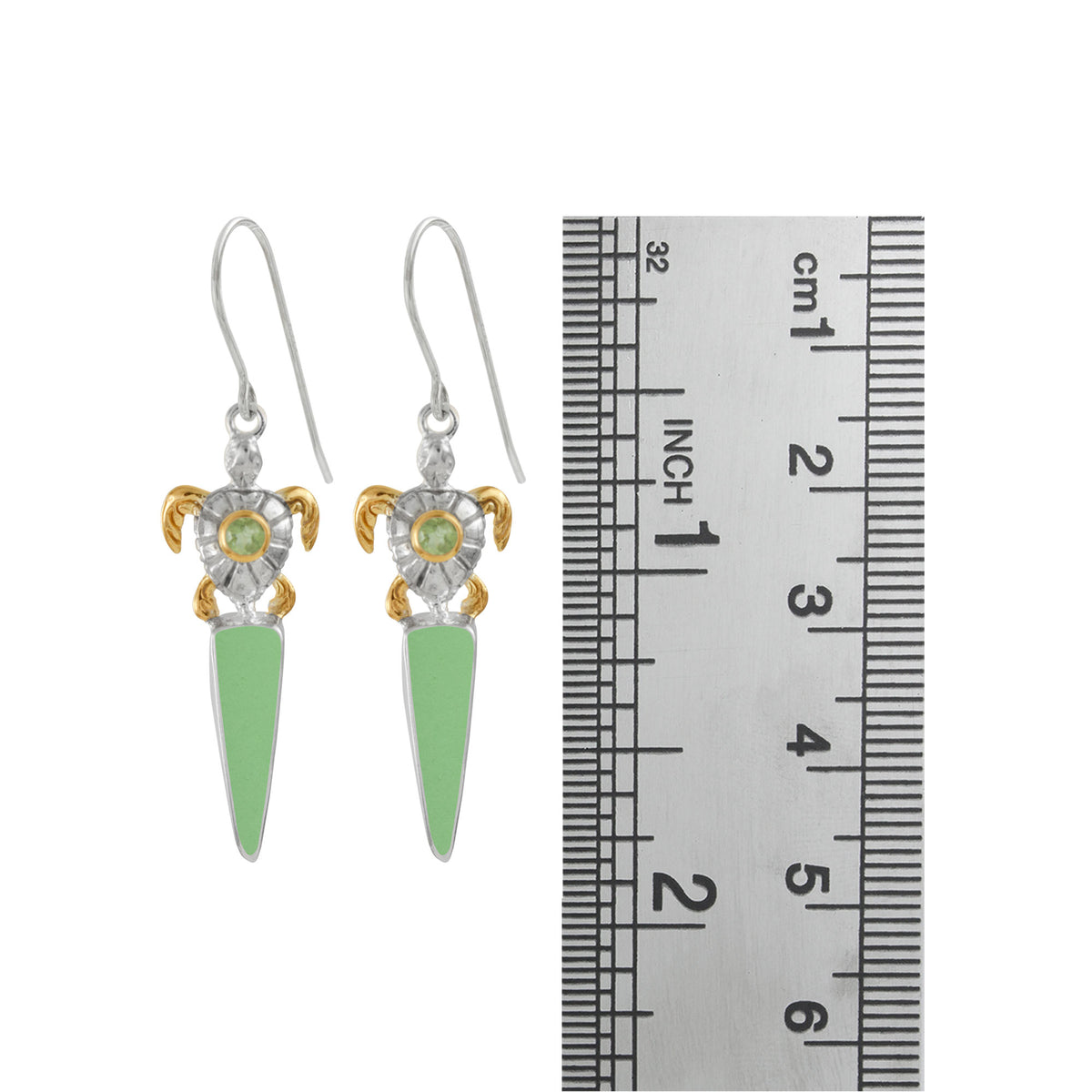 Turtle Sea Glass Earrings