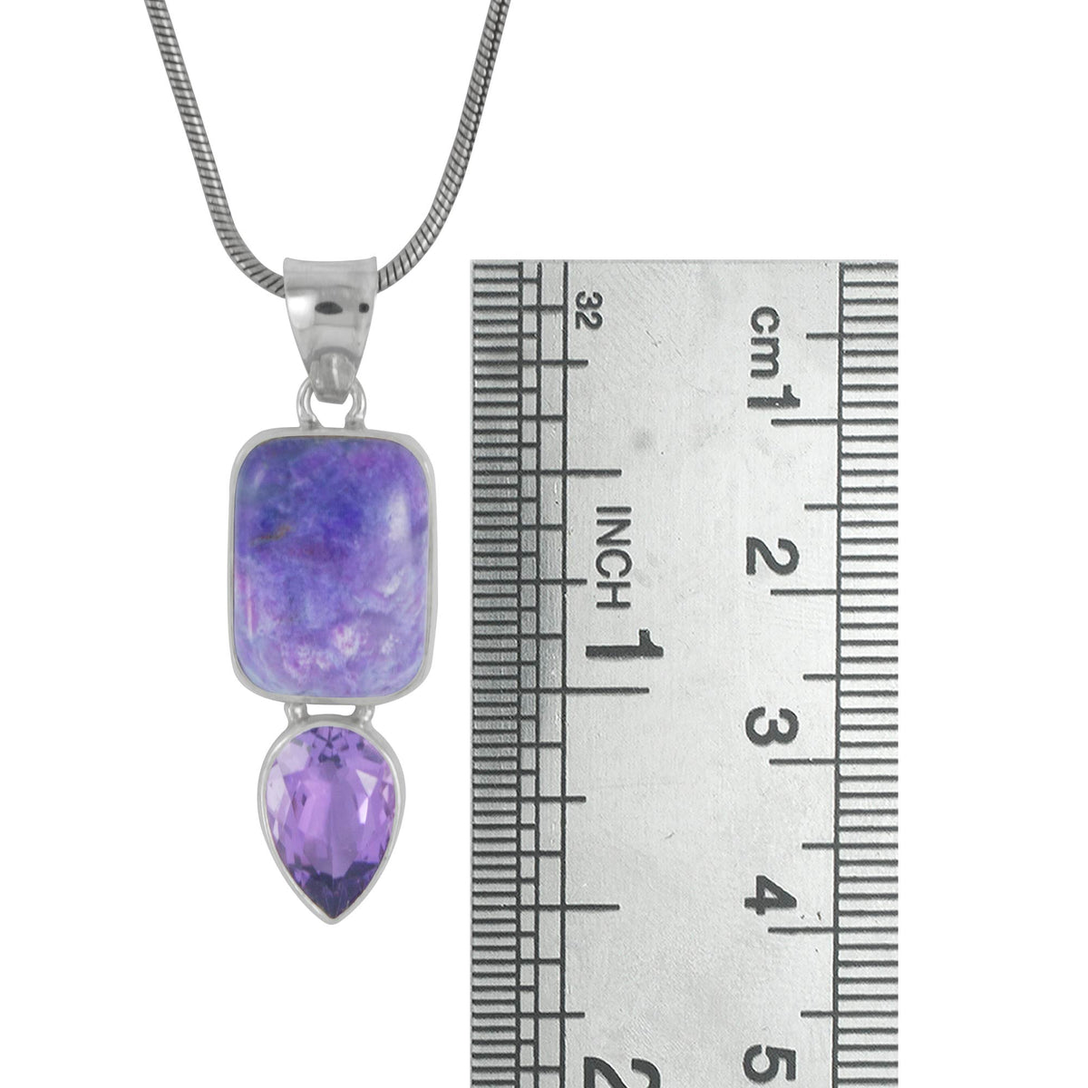 Stunning Sugilite and Amethyst Pendant
