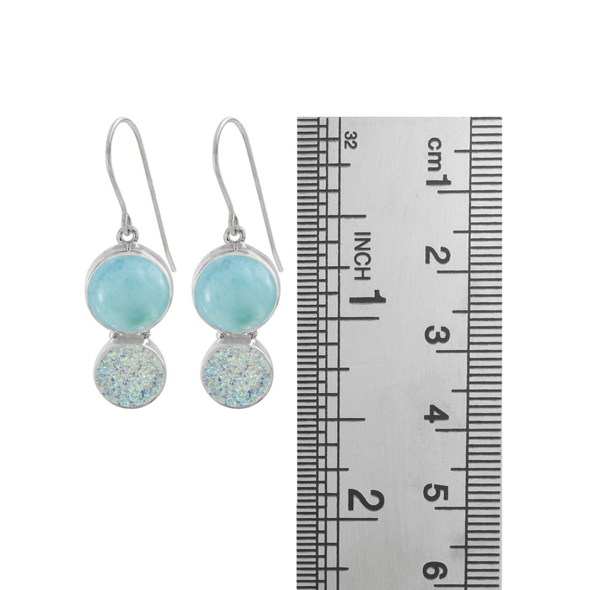 Simply Elegant Larimar Druze Earrings